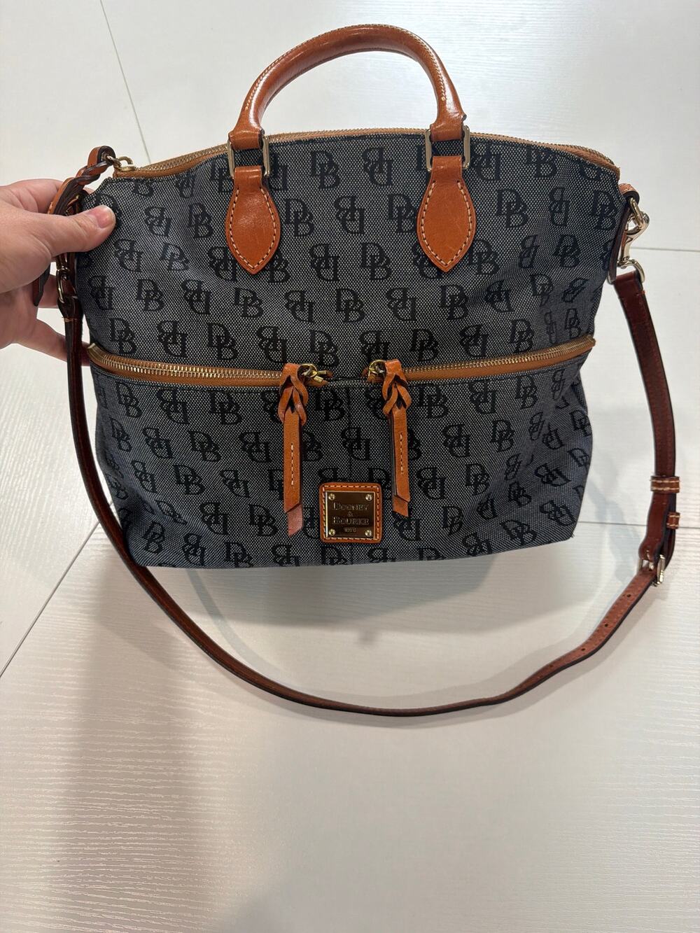 Dooney & Bourke Top Handle Bag Blue Monogram